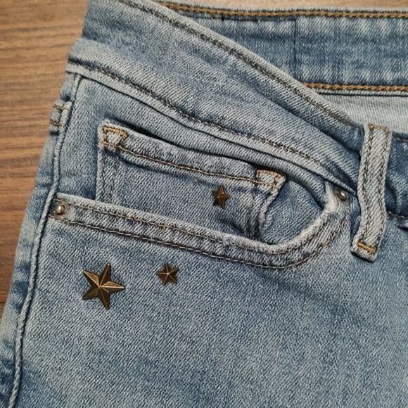 Levi 711 Skinny 29 pin jeans star smile lightning bolt cutoff distressed - Picture 3 of 6